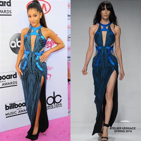 versace dress ariana grande|Ariana Grande Radiates in Iridescent Atelier Versace Dress at.